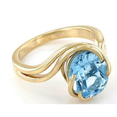 14K Yellow Gold Semi Mount Ring Setting Oval OV 11X9mm Contemporary Design - Syzjewelry